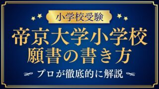 【帝京大学小学校】合格する事前面接資料（願書）の書き方をプロが解説