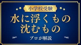 【小学校受験】『水に浮くもの沈むもの』教え方をプロが解説