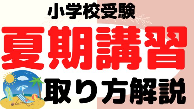 【小学校受験】夏期講習の取り方をプロが解説